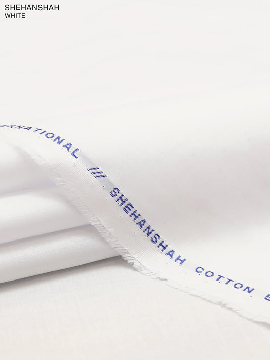 Shahanshah Premium White Cotton – 100% Cotton Unstitched Suit (4.5M) | Hafiz Cloth